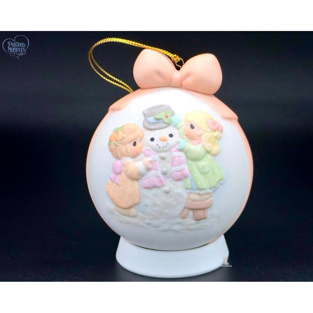 Precious Moments 2003 Holiday Ornament Icey Potential In You Snowman Scene